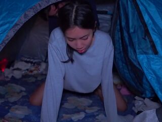 Public Camping adult movie in Tent feat. BellamissU
