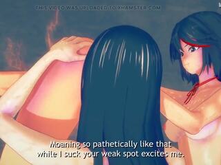 Ryuko and Satsuki Dominate a guy in an Alley