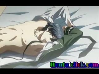 Fascynujący hentai gej hardcore seks i miłość w łóżko
